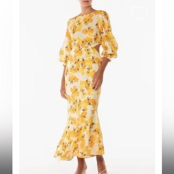 PEONY | HI NECK CITRUS YELLOW | CUT OUT DRESS - Picture 2 of 9